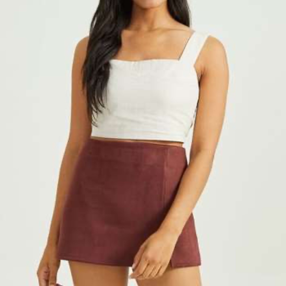 COPY - Altar'd State Microfiber Stacey Mini Skirt, Rum Raisin, Size LARGE